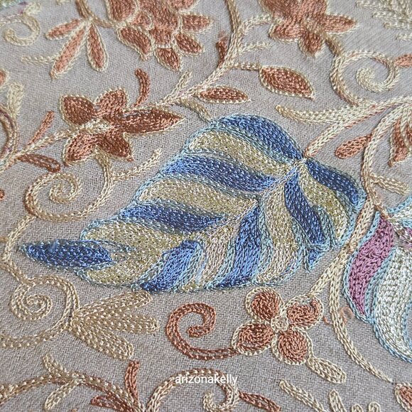 NWOT Ahujasons Wool Scarf Chain Stitch Embroidery - Picture 13 of 17